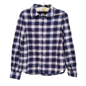 Something Navy Womens Plaid Flannel Button Up Shirt Size Small Cozy Cabin Indie